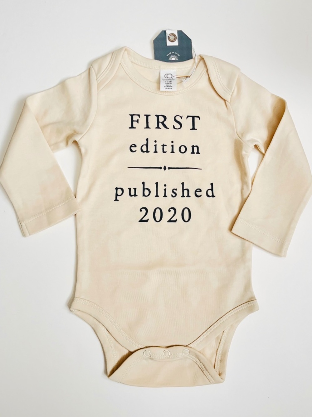 First Edition Published Organic One Piece Onesie size 6-12 Months NWT Bodysuit